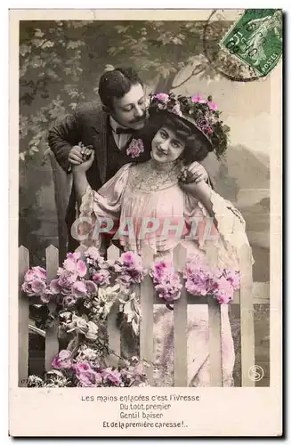 Fantaisie - Couple - Les Mains enlacees c&#39est l&#39ivresse - Cartes postales