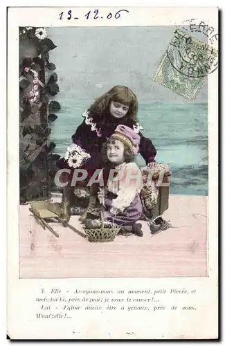 Fantaisie - 1906 - Enfant - Noel - Christmas - Asseyons nous un moment petit Pierre - Ansichtskarte AK