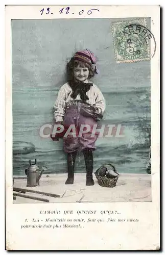 Fantaisie - 1906 - Enfant - Noel - Christmas - L&#39amour que Qu&#39c&#39est Qu&#39ca - Cartes postales