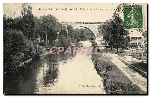 Nogent sur Marne Cartes postales Le petit bras de la Marne et le viaduc (train)