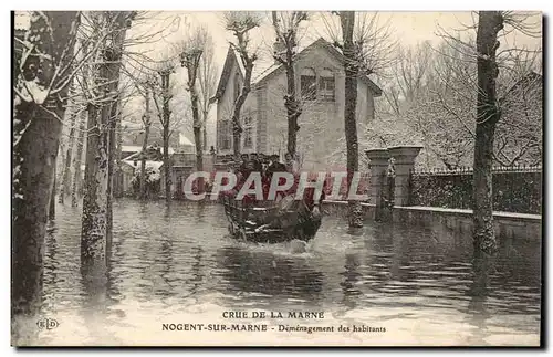 Nogent sur Marne Cartes postales Crue de la Seine Demenagement des habitants 1910