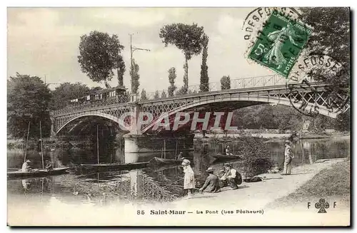 Saint Maur Cartes postales Le pont (les pecheurs train)