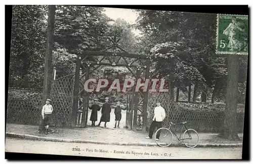 Cartes postales PArc Saint Maur entree du square de lacs (velo cyclistes)