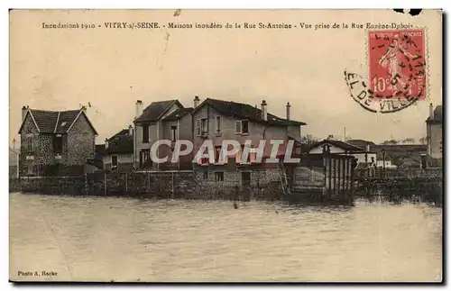 Inondations 1910 Vitru sur Seine Cartes postales Maisons inondees de la rue St Antoine Vue prise de la rue Eugen