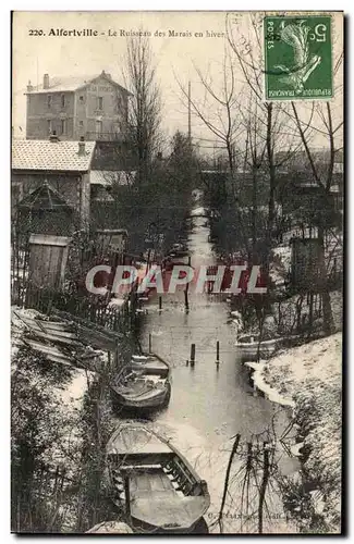 Alfortville Cartes postales Le ruisseau des marais en hiver