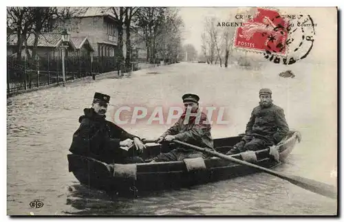 Argenteuil Cartes postales Crue de la Seine Le courrier (postes postier mail facteur) TOP