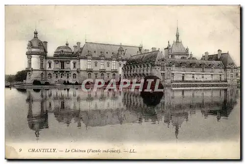 Cartes postales Chateau de Chantilly Le chateau (facade sud ouest)