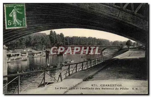 Charenton Cartes postales Le pont l&#39ile et l&#39enfilade des baetaux de peche