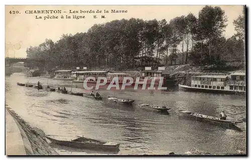 Charenton Cartes postales Les bords de la Marne La peche a la ligne