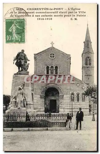 Charenton Bridge Cartes postales the church and the memorial raised by the city