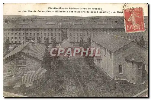 Cartes postales Etablissements penitentiares de Fresnes Quartier de correction Batiments des divisions du grand