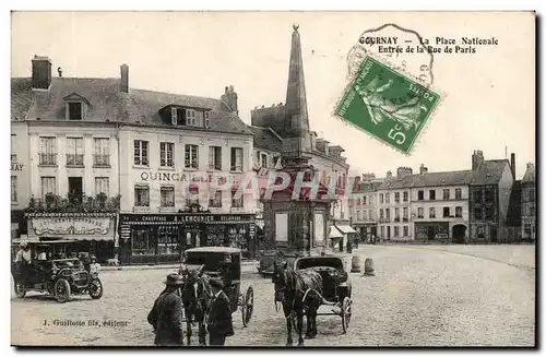 Gournay Cartes postales La place nationale Entree de la rue de Paris