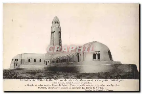 Cartes postales Ossuaire de Douaumont Arriere du monument Chapelle catholique