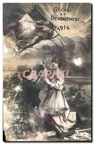 Cartes postales Militaria Gloire et devouement 1914