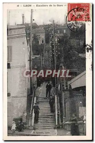 Laon - Escalier de la Gare - Cartes postales