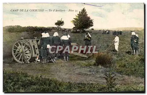 Camp de la Courtine - Tir d'artillerie - militaria - Cartes postales
