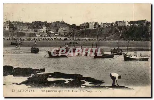 Le Portel - Vue Panoramique de la ville et la Plage - Cartes postales