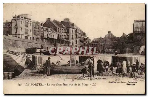 Le Portel - La rue de la Mer vue de la Plage - Cartes postales