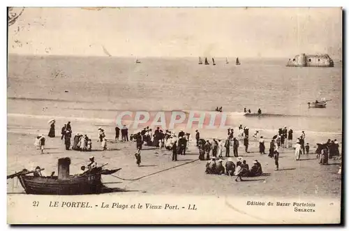 Le Portel - la Plage et le Vieux Port - Ansichtskarte AK