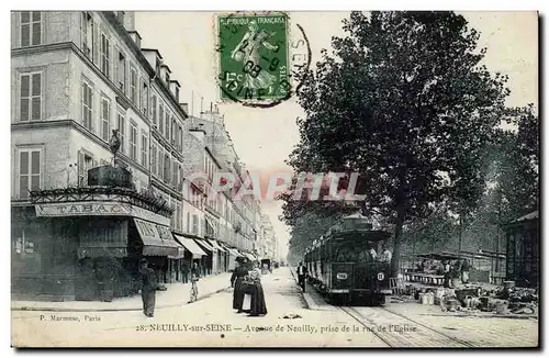 Neuilly sur Seine Cartes postales Avenue de Neuilly prise de la rue de l&#39Eglise (tramway) TOP