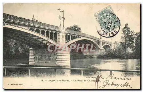 Nogent sur Marne Ansichtskarte AK Le pont de Champigny