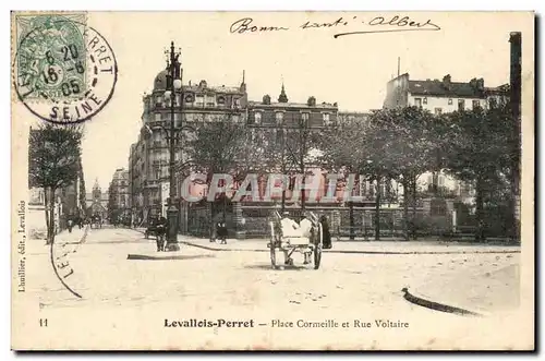 Levallois Perret Cartes postales Place Cormeille et rue Voltaire