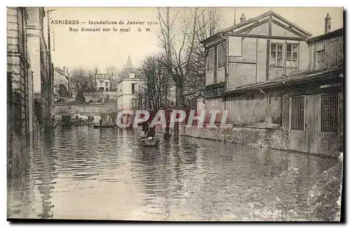 Asnieres Cartes postales Inondations de janvier 1910 Rue donnant sur le quai