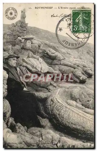 Rotheneuf Cartes postales L'ermite parmis ses oeuvres