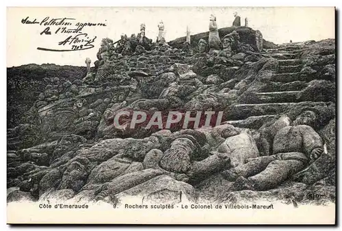 Rotheneuf Cartes postales Rochers sculptes Le colonel de Villebois Mareunt