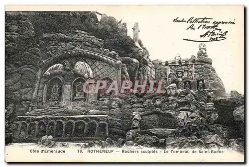 Rotheneuf Cartes postales Rochers sculptes Le tombeau de Saint Budoc