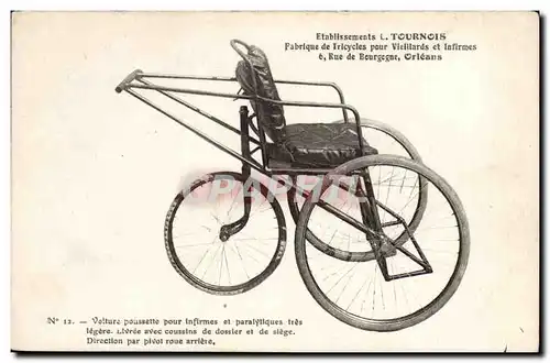 Ansichtskarte AK Cycle Cyclisme Etablissements Tournois Fabrique de tricycles pour vieillards et infirmes Rue de