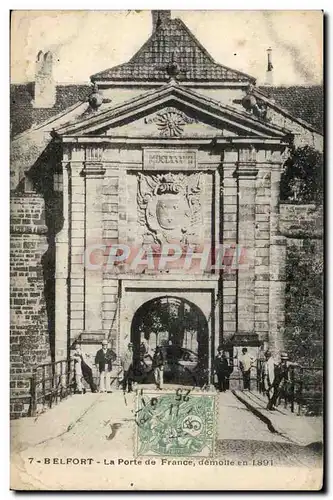 Belfort Cartes postales La porte de France demolie en 1891