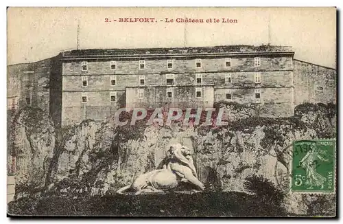 Belfort Cartes postales Le chateau et le lion