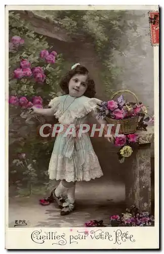 Cartes postales Fantaisie Enfant Cueillies pour votre fete