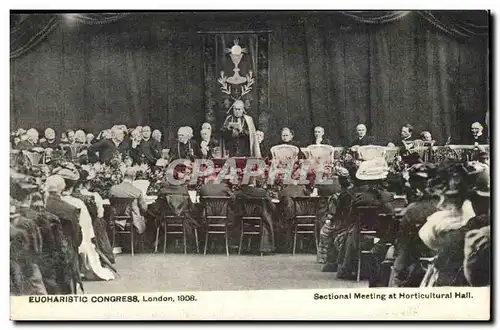 Grande Bretagne Great BRitain Cartes postales Euchristic Congress London 1908 Sectional meeting at Horticultural