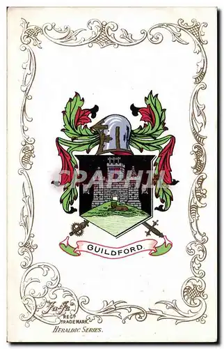 Grande Bretagne Great BRitain Cartes postales Guildford Chateau CAstle Heraldry snake Armoreries