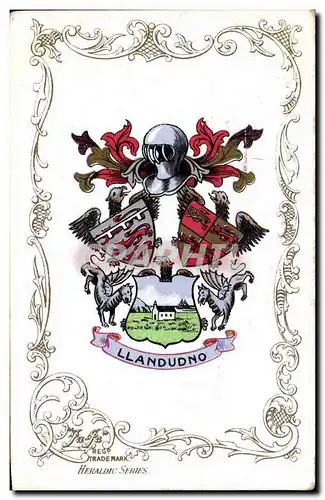 Grande Bretagne Great BRitain Cartes postales Llandudno Lion Heraldry snake Armoreries
