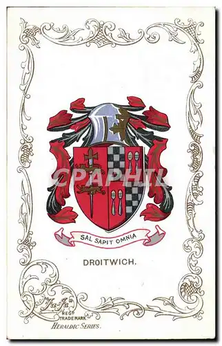 Grande Bretagne Great BRitain Ansichtskarte AK Droitwich Lion Heraldry snake Armoreries