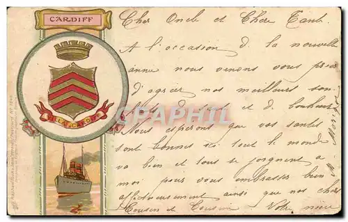 Grande Bretagne Great BRitain Cartes postales CArdiff Heraldry snake Armoreries