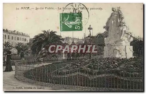 Nice Cimiez Cartes postales Jardin public La statue de la poesie pastorale