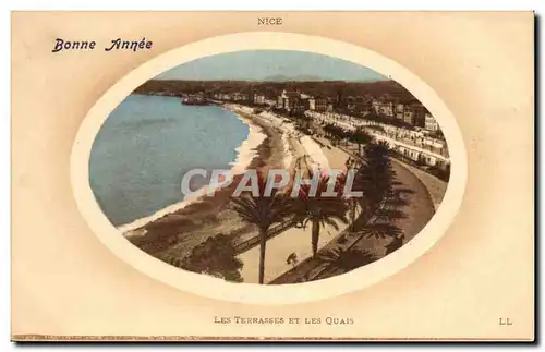 Nice Cartes postales Bonne annee Les terrasses et les quais