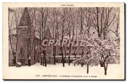 Lompnes Cartes postales Le chateau d'Angeville sous la neige