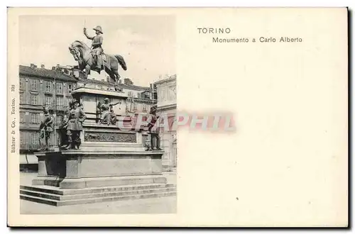 Italia - Italy - Italie - Torino - Monumento a Carlo Alberto - Ansichtskarte AK