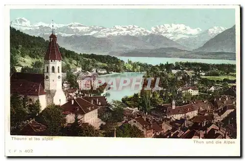 Suisse Cartes postales Thoune et les Alpes