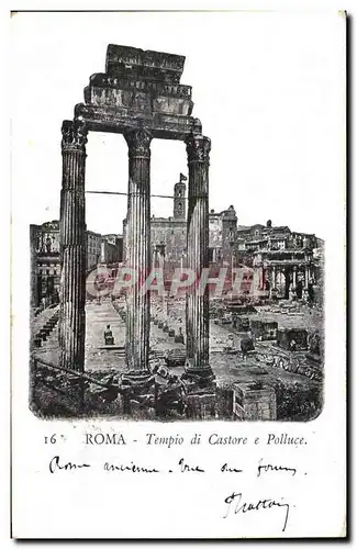 ITalie Italia Roma Ansichtskarte AK Tempio di Castore e Polluce