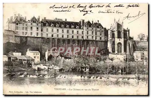 Thouars Ansichtskarte AK Le chateau et vue du Thouet