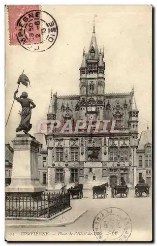 Compiegne Cartes postales Place de l'hotel de ville