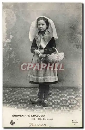 Cartes postales Souvenir du Limousin Bebe Barbichet (folklore)