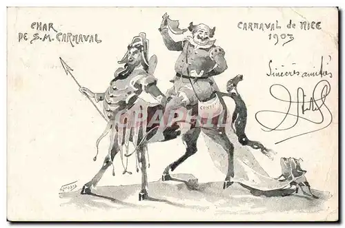 Ansichtskarte AK Char de SM Le carnaval Carnaval de Nice 1903 (clown)