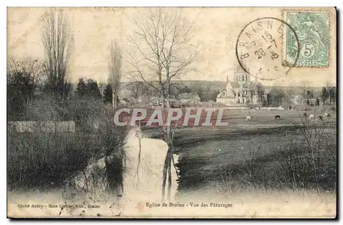 Cartes postales Eglise de Braine Vue des paturages